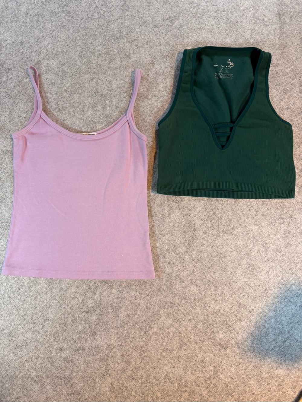 Juicy Couture Purple Cami Tank + Free People Green Brami Crop Top Bundle M